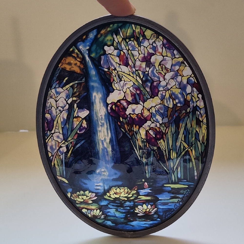 1989 Glassmasters Stained Glass Art Copy Of Louis Comfot Design
